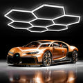 31-Lights LED Hexagon Honeycomb Shop Light, 48,800 Lumens Super Bright 7-Hex DIY Ceiling Light, 488W Garage Lighting for Car Detailing, Workshop, Warehouse, Gym, Basement
