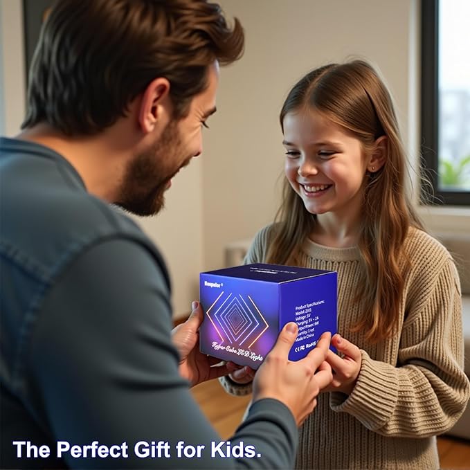 Infinity Hyper Cube LED Light LED Controller with Stand & Controller, Built-in 10 Mode Children Lamp - Cool & Creative Multicolor Decorative Mirror Art Desk Night Light (4Inchs Without APP)