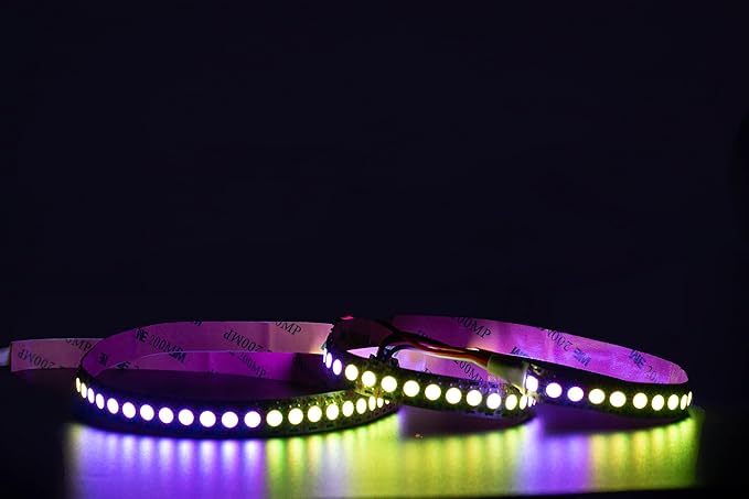 WS2812B LED Strip Individually Addressable Light 144Pixels/m SMD 5050 RGB Pixel Strip DC5V, 3.2FT 144LED IP30, White PCB LED Strip with WS2812B Controller (USB)