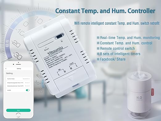 Zigbee 16A Tuya Smart WiFi Sensor | Temperature and Humidity Monitoring and Control, Energy Consumption Monitoring | Dry Contact | Compatible with Alexa Google(Need Tuya Zigbee Hub)