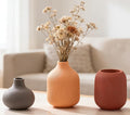 Modern Ceramic Vase Set 3 Small Flowers Decorative Vase Farmhouse Home Living Room Dining Table Room Desk Pottery