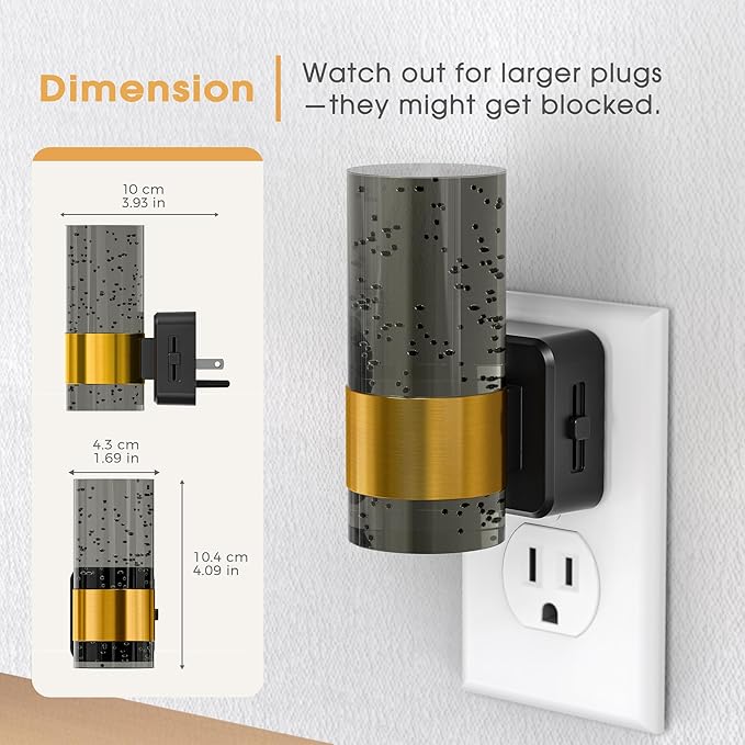 Briignite Night Light, 2 Pack Dimmable Night Lights Plug into Wall, LED Night Light with 0-100 LM Adjustable Brightness, 3000K Automatic Night Lights with Dusk to Dawn Sensor, for Bathroom Hallway