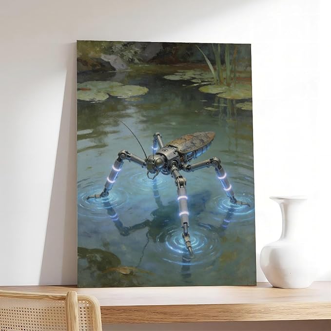 Framed Modern Sci Fi Wall Art for Living Room And Studio Futuristic Minimalist Decor 16x24inch(40x60cm)