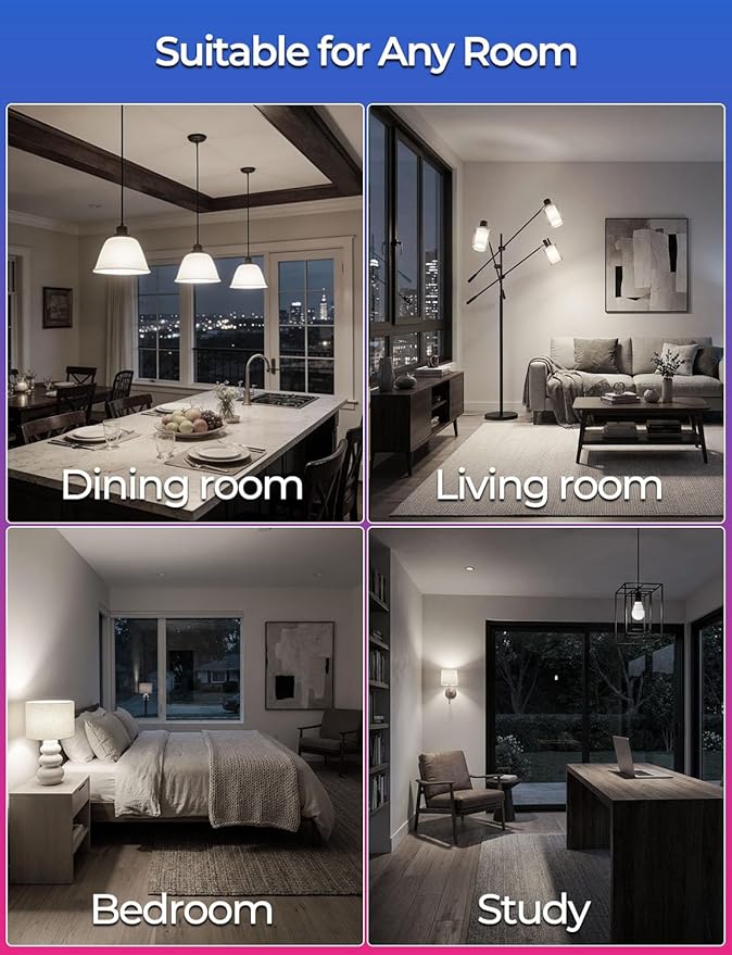 ILC RGB LED Light Bulb, Color Changing 40W Equivalent, 5700K Daylight White, 450LM 5W E26 Screw Base RGBW, Mood Light Bulb - 12 Color Choices - Timing Infrared Remote Control Included (4 Pack)