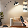 Arc Floor Lamps for Living Room, 72" Modern Tall Lamp with Remote Control and Stepless Dimmable 9W LED Bulb, Over Couch Arched Reading Lamp for Bedroom, Office(Black)