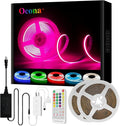 RGB COB Led Strip Kit, 32.8FT Ultra Bright (840LEDs/m) Bluetooth Led Lights with Smart App Control Remote, 24V Music Sync Led Lights, Color Changing Led Strip Lights for Bedroom, Indoor Home Decor