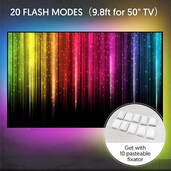 Avatar Controls Smart Fairy Lights 9.8ft for 40-55in TV Backlight USB String Lights with Remote 16M Color Changing Dimmable 30 LED for Gaming Lights Ambient Lighting Kit