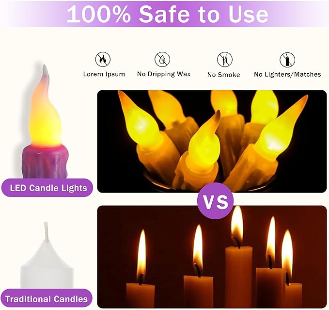 Flameless LED Taper Candles with Remote - 6" Battery Operated Taper Candlesticks, Flickering Dripless Window Candles for Mother’Day Wedding Centerpiece Home Decor & Party,4 Pack