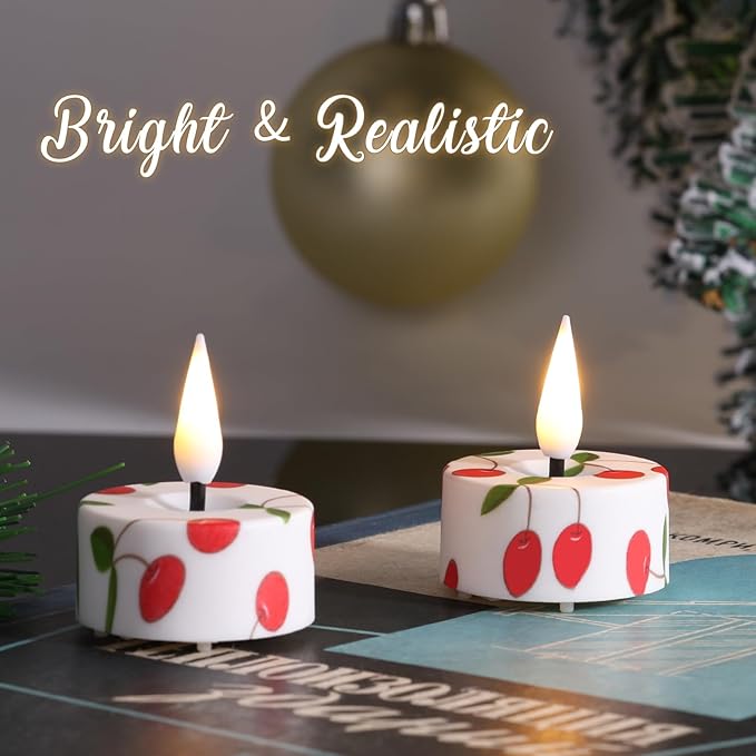 Eywamage Flameless Tealights with Remote Batteries, Flickering LED Tea Votive Candles Holiday Home Decor Set of 12