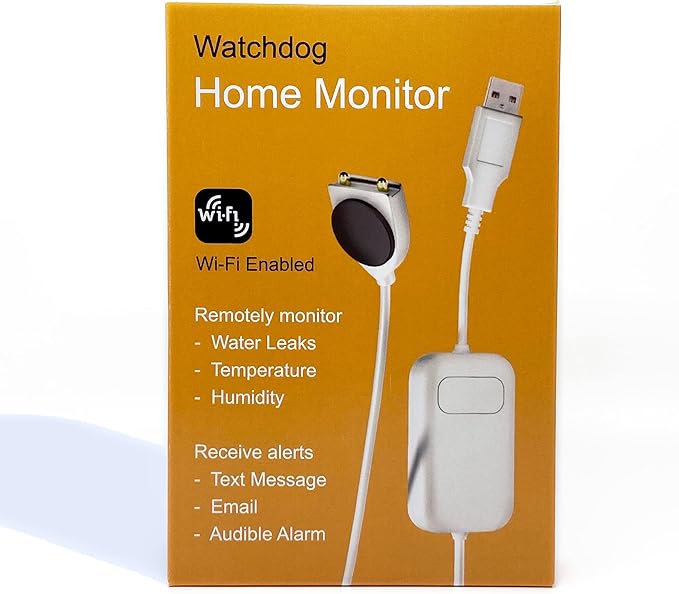 Watchdog Home Monitor - Water, Temperature, Humidity, and Power Outage Alarm Sensor with WiFi