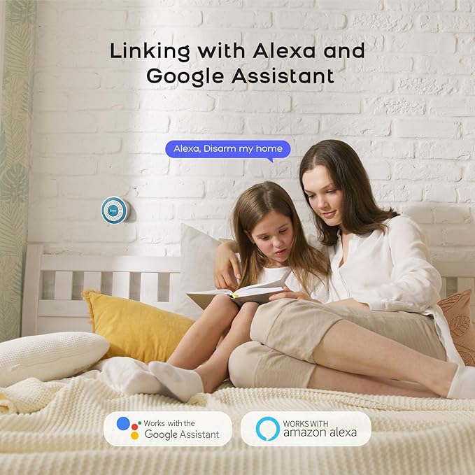 LWOHSI Home Security Systems with Door/Window Sensors and Motion Detectors,Wireless Burglar Alarm Kits with APP Real-Time Alerts,Compatible with Alexa & Google,No Monthly Fee (A519W-US-D)