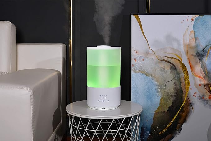 BlueHills Premium Set of Two Large 5000 ML XL and 4000 ML Essential Oil Diffusers Humidifier Combo for Large Room Home with Décor LED Lights Great Gift – White