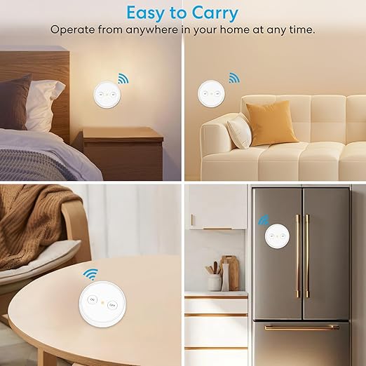 LoraTap Mini Remote Control Outlet Plug Adapter with 2 Remotes, 656ft Range Wireless Light Switch for Household Appliances, No Hub Required, 10A/1100W, White, 2 Years Warranty (2 Remotes + 1 Outlet)