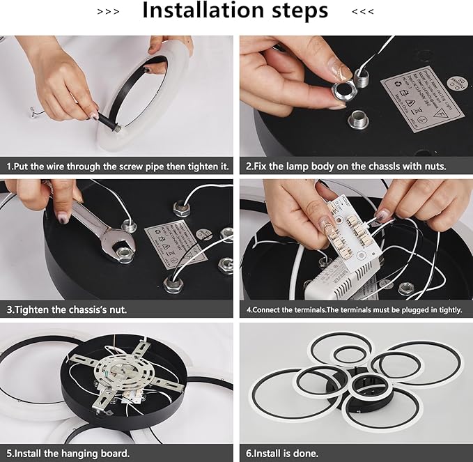 Modern LED Ceiling Light, White 8 Rings Flush Mount Ceiling Light, 4000K Lighting Fixture Ceiling Lamp for Kitchen, Bedroom, Living Room, Dining Room