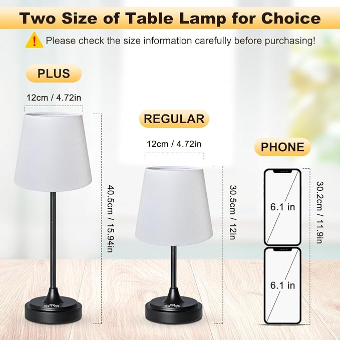 Small Cordless Table Lamp Rechargeable,5000mAh Battery Operated Desk Lamp,3 Colors & 7 RGB Stepless Dimmable,Touch Ambient Light for Bedside,Bedroom,Dining Room,Living Room,Black,WhiteShade