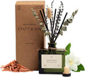 Craft & Kin Reed Diffuser with Dried Flowers | 5 oz Santal Woods Scented Reed Diffusers for Home, Bathroom | Scent Sticks | Elegant Fragrance Home Decor for Men & Women