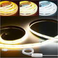 iNextStation 6.56FT/2M CCT COB LED Strip Light, 608LEDs LED Light Strips Dimmable 2700K-6500K, Cuttable DIY Design USB LED Lights, CRI93+ LED Tape Lights for TV Backlight, Cabinet, Mirror, Party Decor
