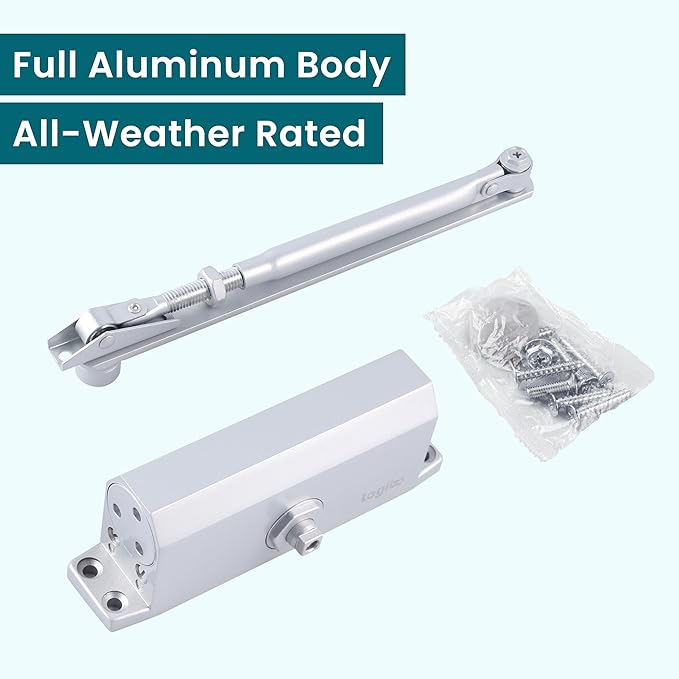 Automatic Door Closer – Adjustable Spring Type, Grade 3 Hydraulic Self-Closing Door Closer for Home, Bedroom & Interior Doors