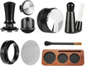 7 PCS Espresso Accessories,Espresso Tamper Tools,WDT Tool Espresso Machine Accessories Kit,Coffee Tamper with Wood Espresso Tamping Station,Distributor,Stirrer,Dosing Funnel,Brush,Puck Screen (58mm)