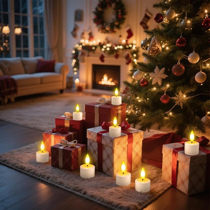 PChero Rechargeable Waterproof Tea Lights with Remote & Magnetic Charging Base, Battery Operated Flameless Candles with Timer, 6 Pack LED Votive Candles Flickering, 100+H Lasting, 1.5" D x 2.16" H