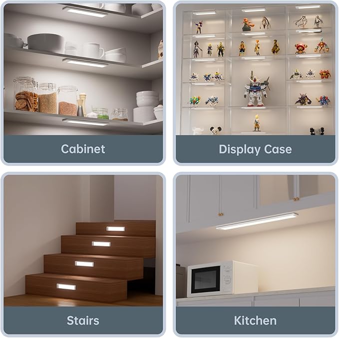 Motion Sensor for Cabinet Lights, Dimmable, Adjustable Color Temperature, Magnetic Mount, for Kitchens Closets Hallways Bathrooms Stairway (Door Control)