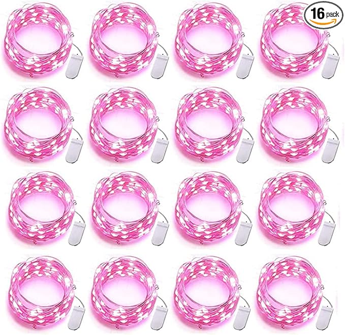 SOCO 16 Pack LED Fairy Lights Battery Operated - 10FT 30LED Copper Wire Mason Jar String Lights, IP65 Waterproof, Bendable for Indoor/Outdoor, Christmas, Wedding, Party, Camping Decor