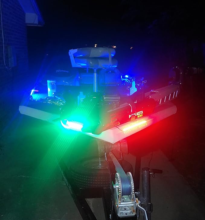 Green Blob Outdoors Marine Navigation LED Strips Kit for Pontoon, Bass, Sk,i Wave Runner, Jon Boats and Kayaks