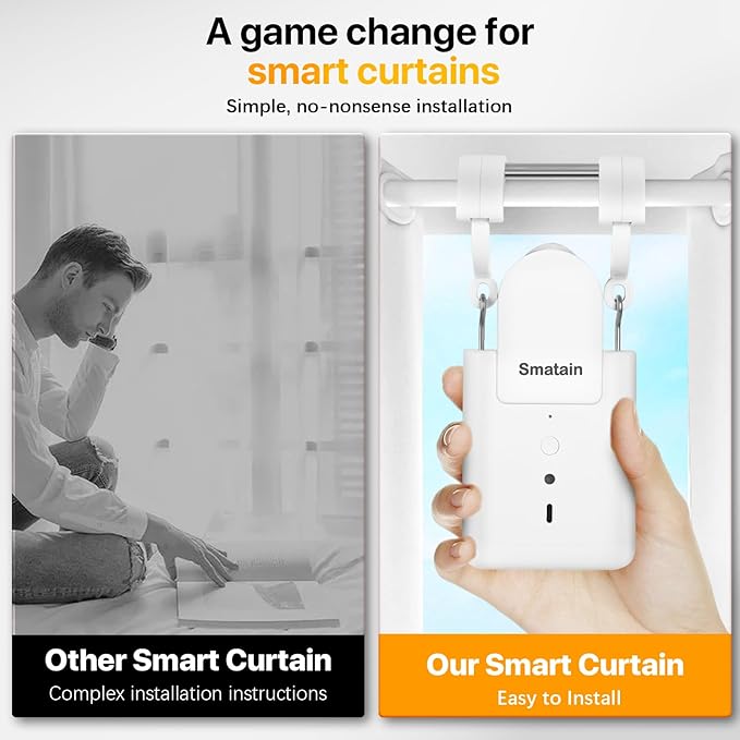 -2 Pack Automatic Curtain Opener Robot - Smart Curtains Home Device with Remote Control, Timer Switch, Voice Control, Manual Control Remote Control Version