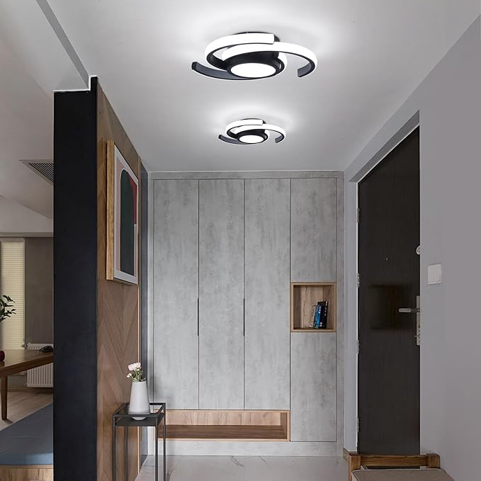 ADISUN LED Modern Ceiling Light,6000K Semi Flush Mount Ceiling Light Fixture,Unique Ceiling Lamp for Living Room Bedroom Corridor Aisle Hallway, 2 Pack