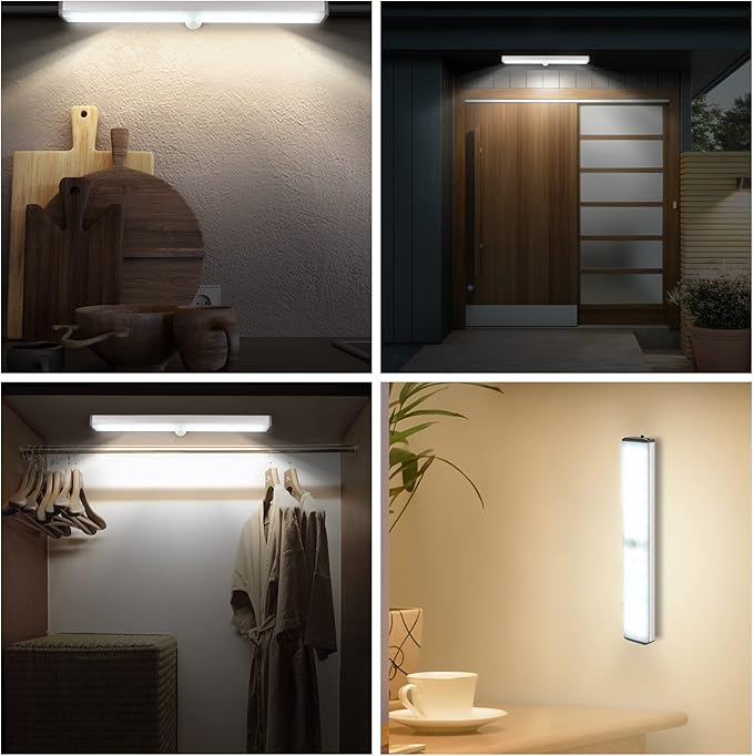 Motion Activated LED Closet Light,28LED Under Cabinet Lights, Homelife Motion Sensor LED Lights, Stick-on Anywhere Battery Operated Motion Sensor Night Light for Closet Hallway Stairway Lamp