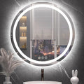 Round LED Bathroom Mirror with Lights, Backlit & Front Lighted, Wall-Mounted Vanity Mirror 3000K/4000K/6000K, Memory Functions, Anti-Fog, Dimmable Smart Mirror (Round 30" x 30")
