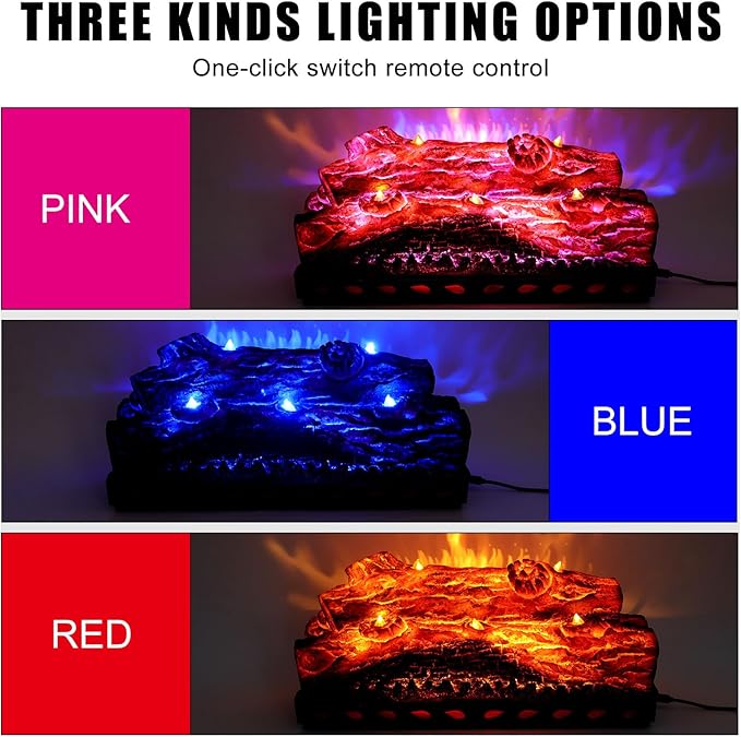 Electric Fireplace Logs Realistic Flame Effect Candle LED Flame Light USB Powered Electric Fireplace Remote Control Fireplace Placement Home Decoration 12.4*5.91*7.87 In No Heat Function