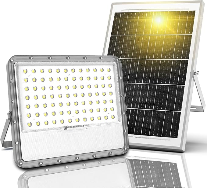 Solar Flood Lights Outdoor Dusk to Dawn:Heavy Duty Security Patio Light Waterproof with Remote Control, 10000 Lumen LED Automatic Wall Lamp for Outside Landscape, Pathway, Yard, Barn, House (20000MAH)