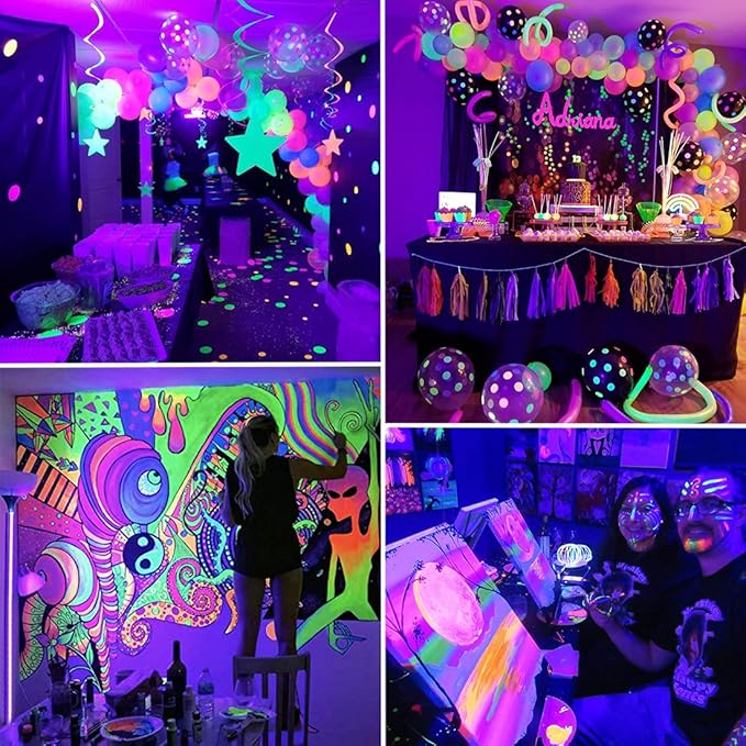 Black Light Strip, 40ft/12M Flexible LED Black Light with kit, 720 lamp Beads, 12V LED Light, Non-Waterproof for Indoor Fluorescent Dance Party, Stage, Birthday, Wedding, Dark Party