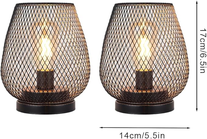 JHY DESIGN 6PCS Metal Cage LED Lantern Battery Powered Lamp Vintage Cordless Accent Light Great for Weddings Parties Patio Bedroom Living Room Yard Events for Indoors Outdoors