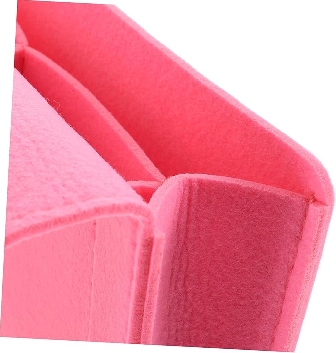 Zerodeko Modern Bedside Storage Container Organization and Storage Drawer Felt Material for Laptop Tablet Books Pink