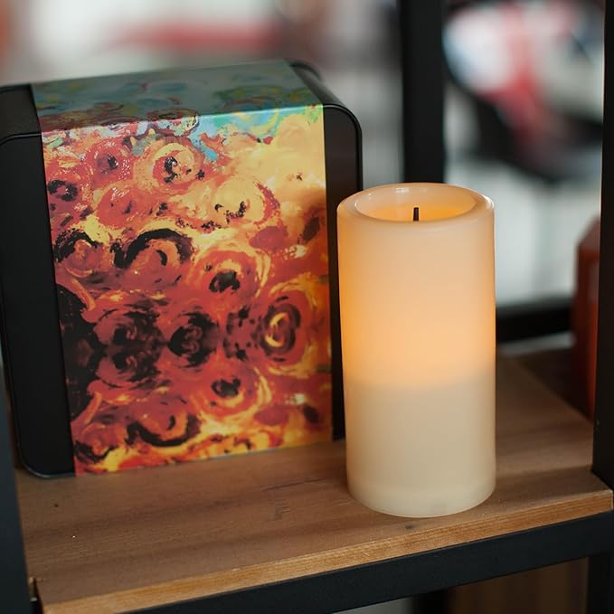 CANDLE CHOICE Outdoor Battery Operated Flameless Candle with Auto Daily Cycle Timer Waterproof Flickering Plastic Electric LED Pillar Light for Lantern Patio Garden Wedding Party Decorations 3”x6”(H)