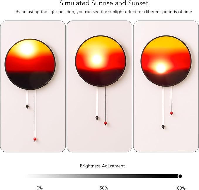 Sunset Lamp Wall Light, Sun-Tracking Ambient Lighting with Manual Sunset Mode | Modern Warm Mood Lighting for Funky Home & Office Decor