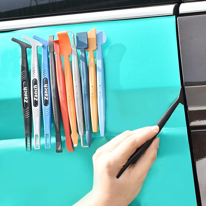 Zanch Car Wrapping Flexible Micro Squeegee/Curves Slot Tint Tool,Complete Tools for Automotive Vinyl Wrap Film Installation - Specialized 13pcs Vinyl Wrap Squeegee Set