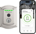 Kwikset Halo Touch Fingerprint Wi-Fi Smart Lock, Keyless Entry Door Low Profile Deadbolt, Geofence Auto-Unlock, Grade AAA Certified, No Hub Easy Install, Satin Nickel Lifetime Finish Warranty, Arch