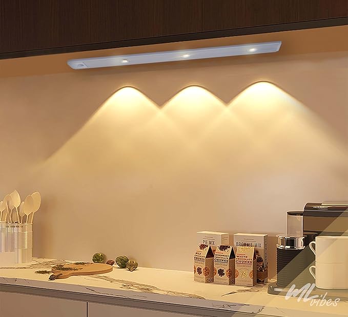 40 led Lights Rechargeable Battery Operated Motion Sensor Lights for Indoor, 2 led Light bar with Adjustable Magnets, Wireless for Under Counter Lights, Under Cabinet Lights