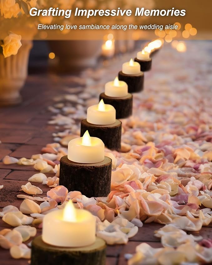 BEICHI Flameless Candles, 12/24/50/100/150 Pack Tea Lights Battery Operated, No Flickering Votive Candles LED Tea Lights for Halloween Christmas Wedding Home (50 Pack, Warm White)