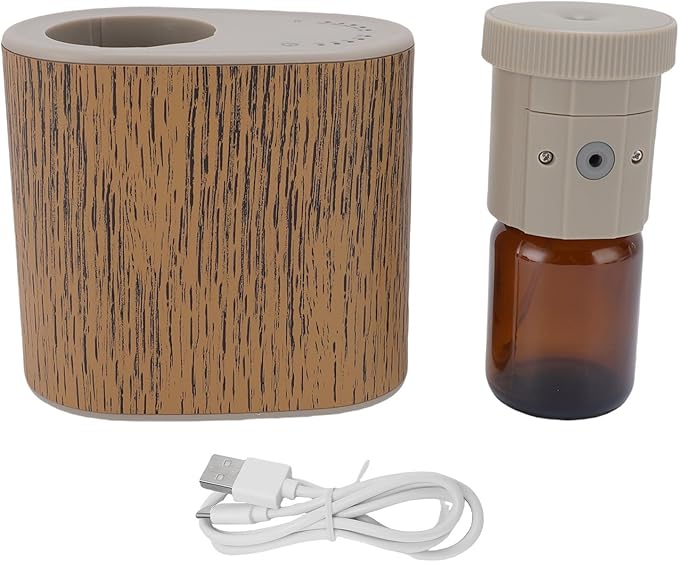 Fabater Essential Oil Diffuser, Waterless 60ML Smart Aromatherapy Diffuser, Smart Scent Air Machine with APP Control for Bedroom, Living Room, Car, Office (Wood Grain)