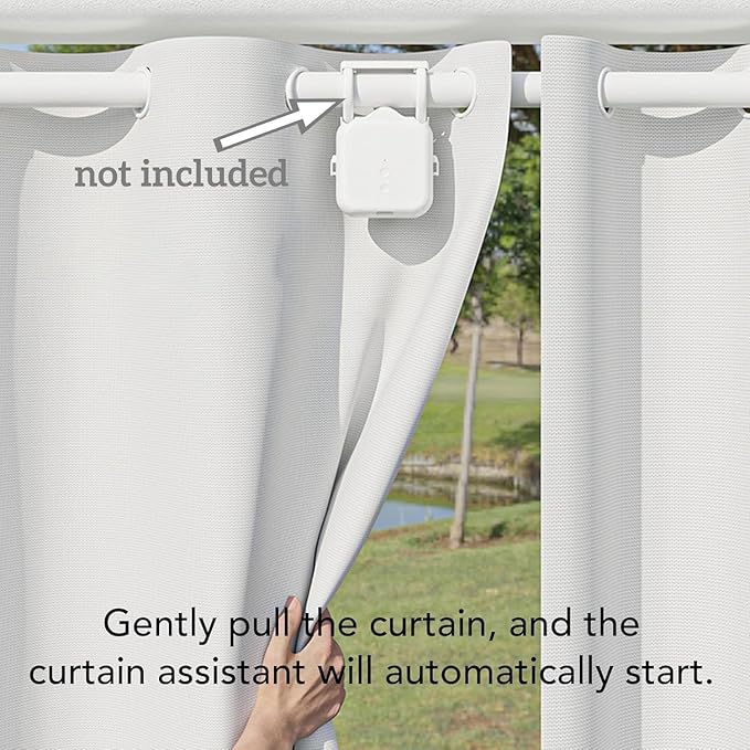 Tangxi Automatic Curtain Opener, Solar Powered Electric Curtain Opener Robot, Voice Control & APP Timed & Remote Control Smart Assistant for Roman U T Rails