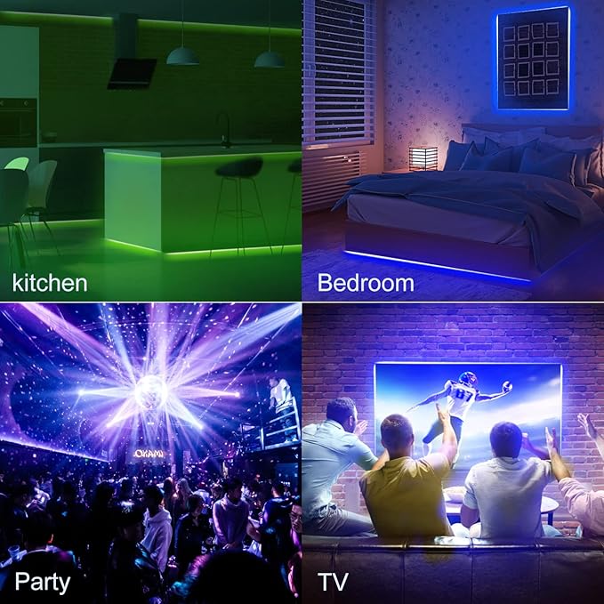 SUPERNIGHT 600 LEDs Blue Strip Light, 16.4FT Waterproof Flexible Rope Lights, 12V Blue Tape Lights for Bedroom, Mirror, Kitchen, Boat, Party, Holiday Decoration