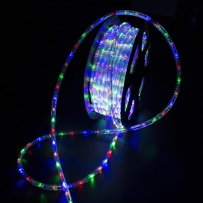 Ainfox LED Rope Light, 100Ft 1080 LEDs Indoor Outdoor Waterproof LED Strip Lights Decorative Lighting Kit (Colorful)