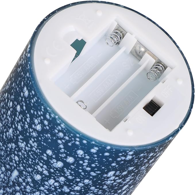 Blue Flameless Candles with Remote, Real Wax Glass Battery Operated Candles with Timer, LED Pillar Candle for Bedroom Home Wedding Birthday Party Fall Halloween Christmas Decorations, Set of 3