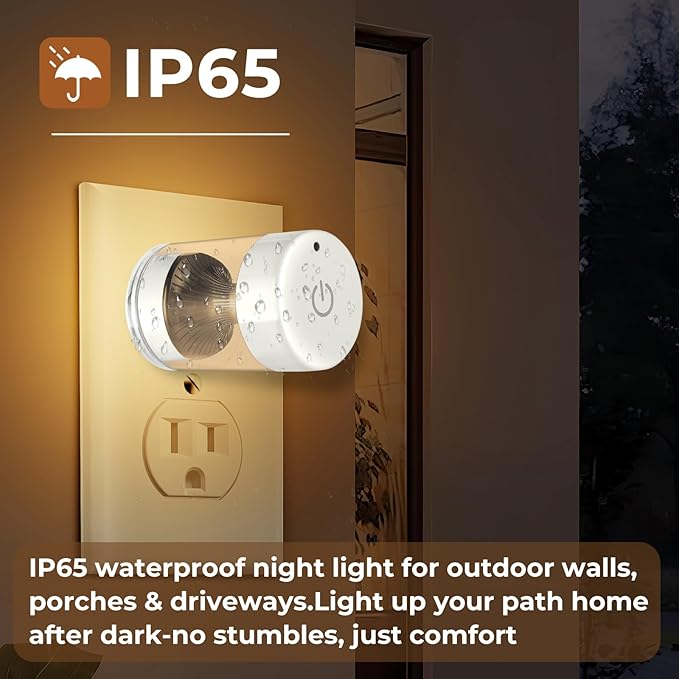 2 Pack LED Night Light Plug into Wall 3000K/4000k/5000K Adjustable Color Temperature Night Light,Touch Control Nightlight Dimmable,Built in Dusk to Dawn Sensor for Bathroom Hallway Kitchen