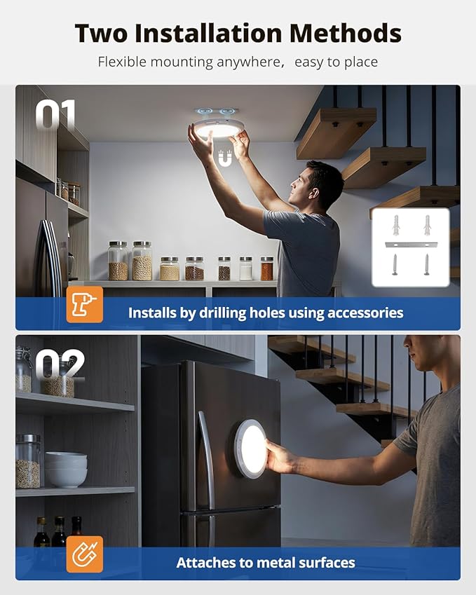 wowatt 10000mAh Rechargeable Ceiling Light with Remote, 3 Color Temperatures & Brightness Dimmable, Wireless Ceiling Light with Magnetic Design, Battery Ceiling Light for Shower Hallway Pantry
