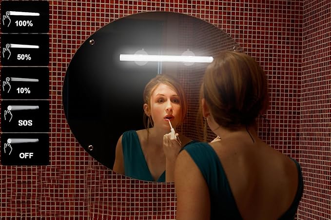 Portable LED Vanity Mirror Lights | Simulated Daylight | 4 Brightness Level Touch Control | Rechargeable, Cordless Makeup Lights